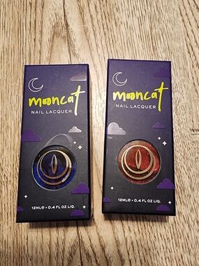 Mooncat Nail Lacquer - Blue & Red Glitter Duo
